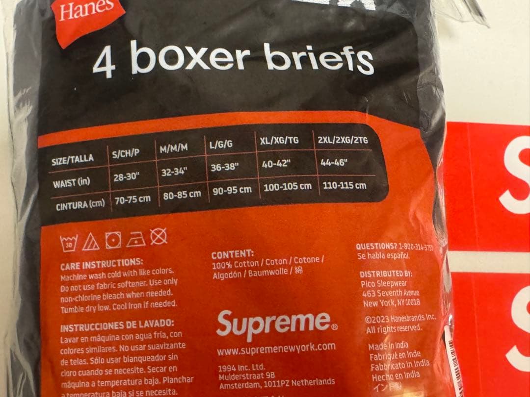 Supreme ボクサーパンツ Ｌサイズ ４枚セットブラック