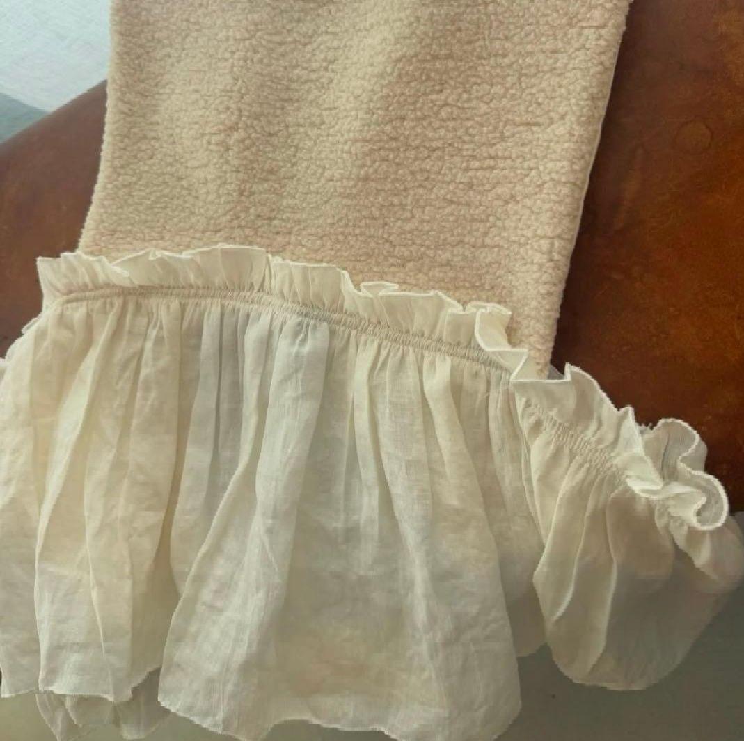 【ito fukuoka】 BOA vest《beige×white》ボアベスト