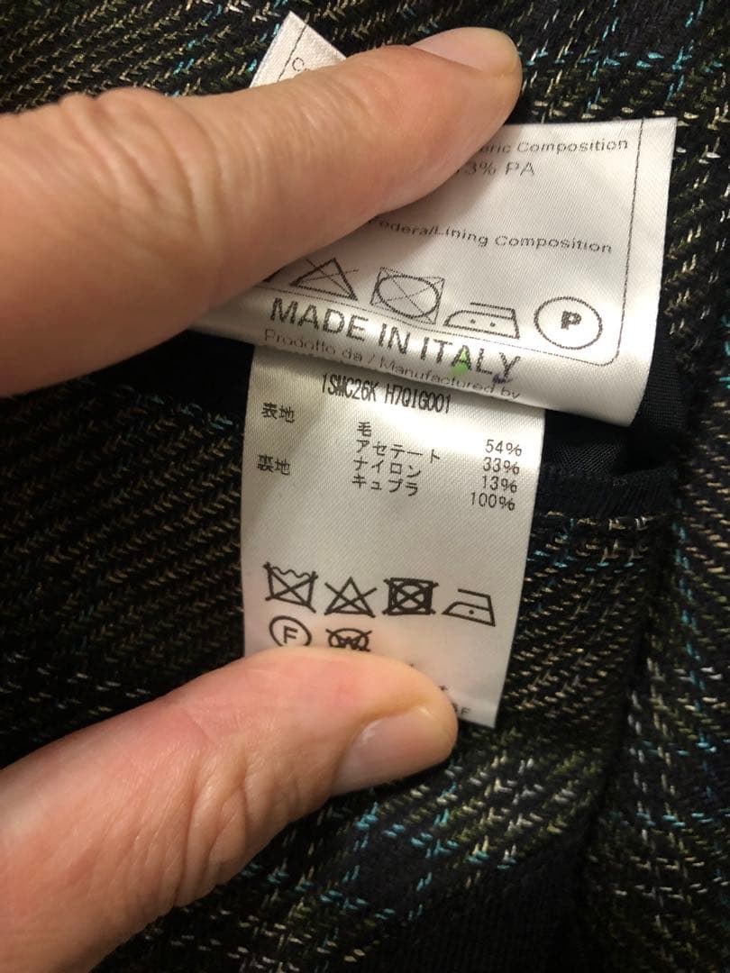 【秋冬】TAGLIATOREタリアトーレグレンチェックジャケット48グリーン