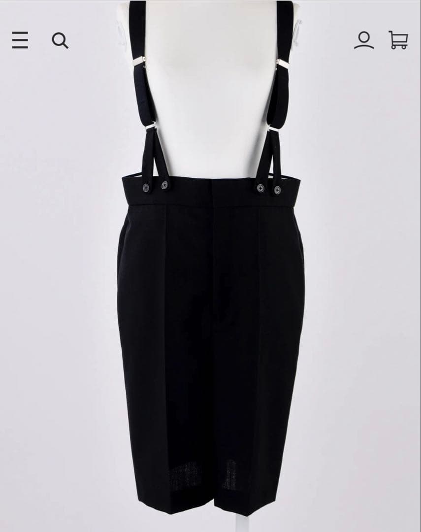 エンフォルド　ウール　ハーフパンツ　ブラック