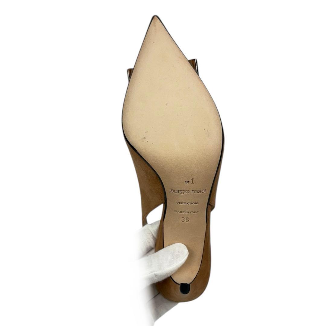 【ほぼ未使用】セルジオロッシ 23cm　36　sr1 スリングバック ミュール