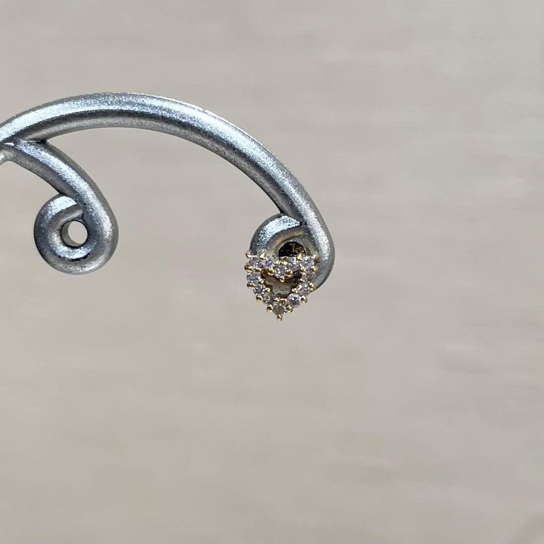 K18 ダイヤモンド ピアス ハート デザイン