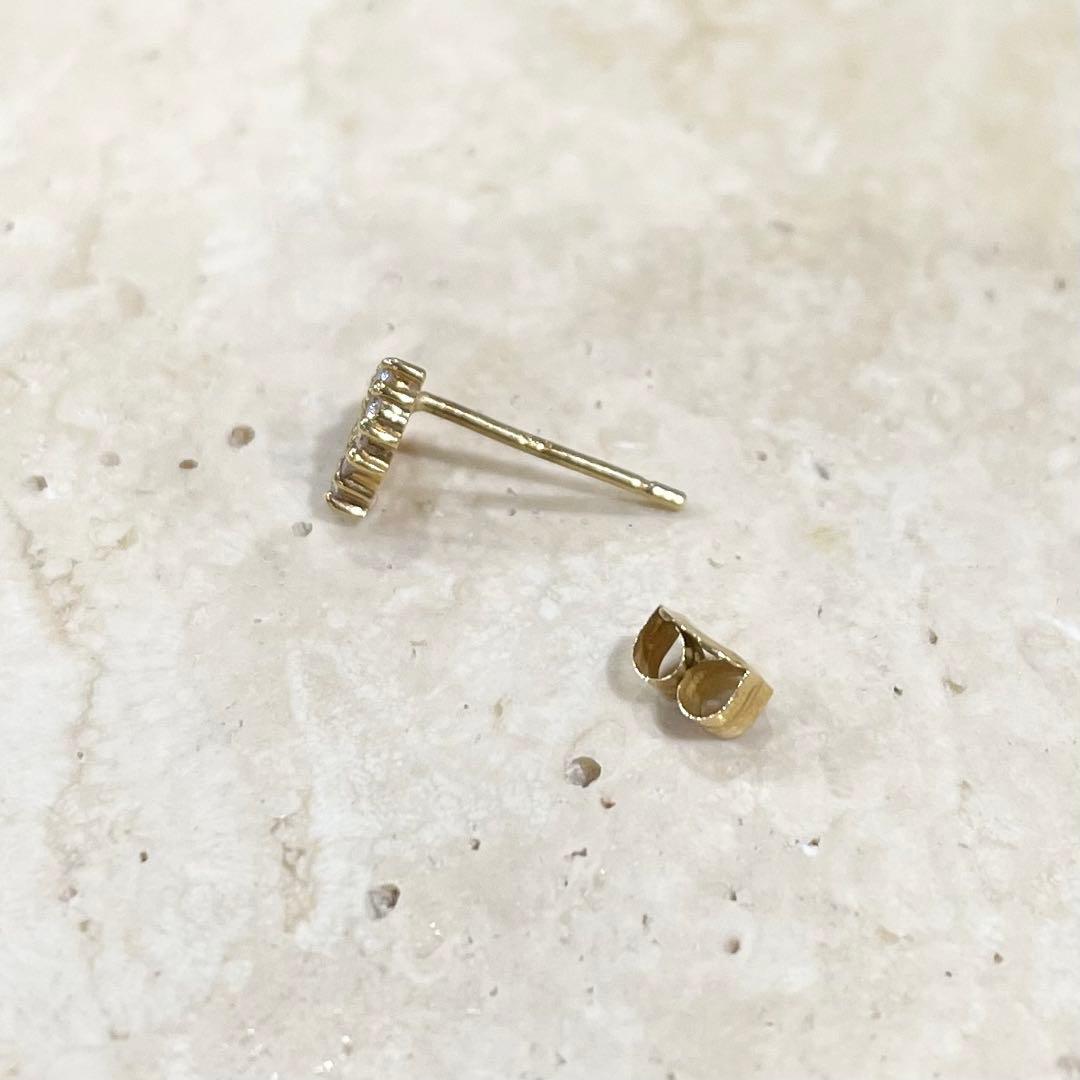 K18 ダイヤモンド ピアス ハート デザイン
