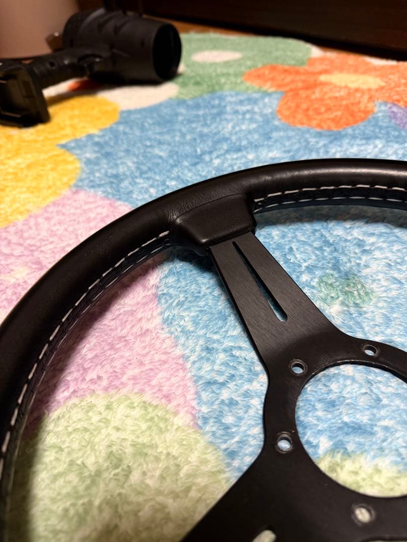 ブラック 3スポーク ステアリングホイール