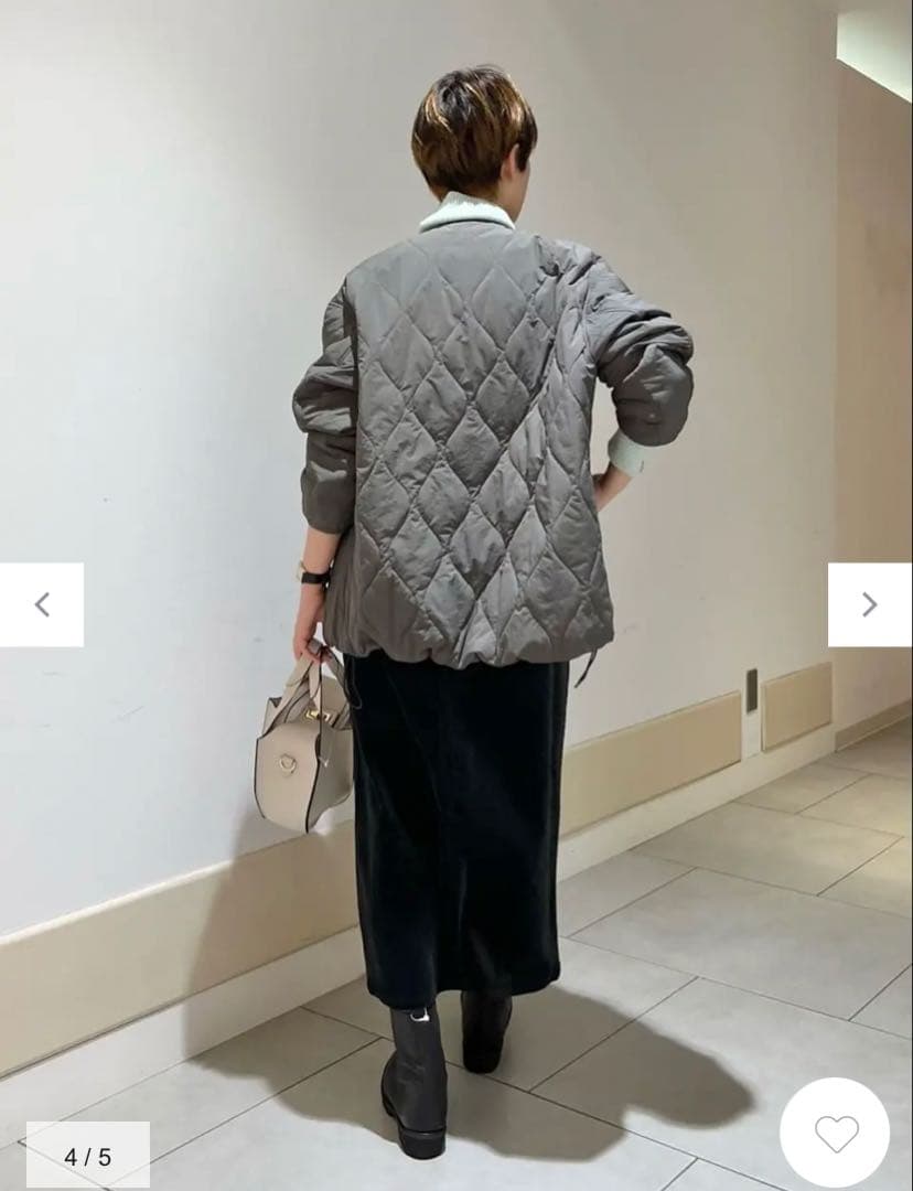 23区【洗える/撥水加工】中綿パディングアウター★グレー系★38