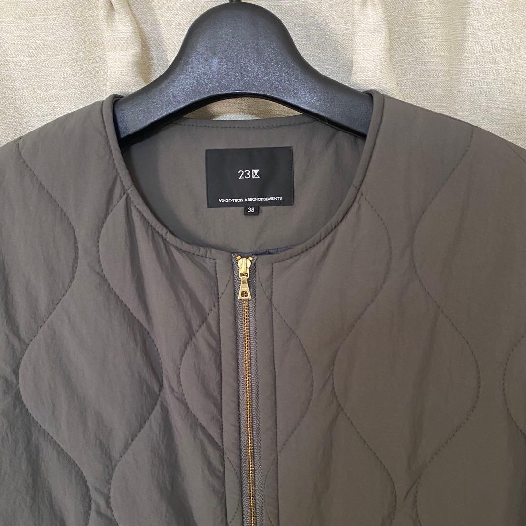 23区【洗える/撥水加工】中綿パディングアウター★グレー系★38