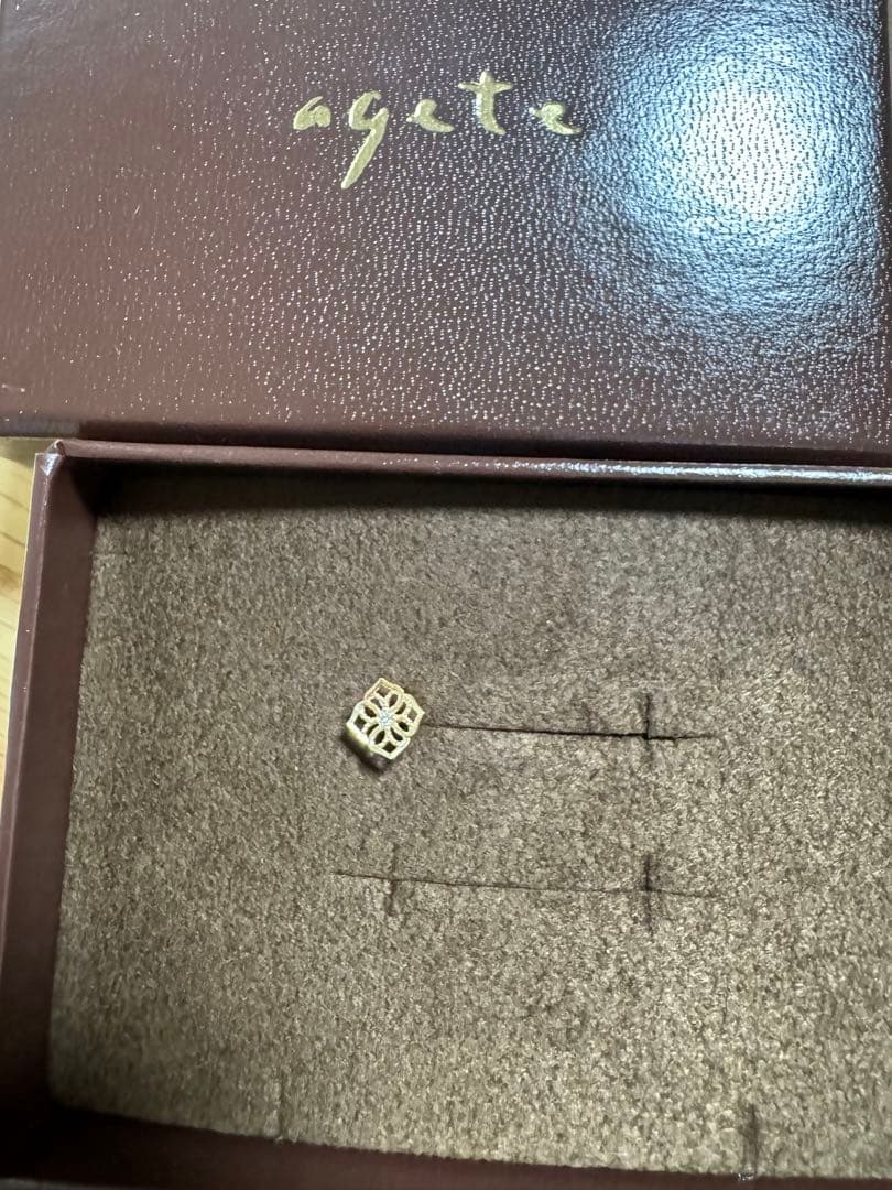 アガット agete K10ダイヤモンドピアス（片耳のみ）花モチーフ