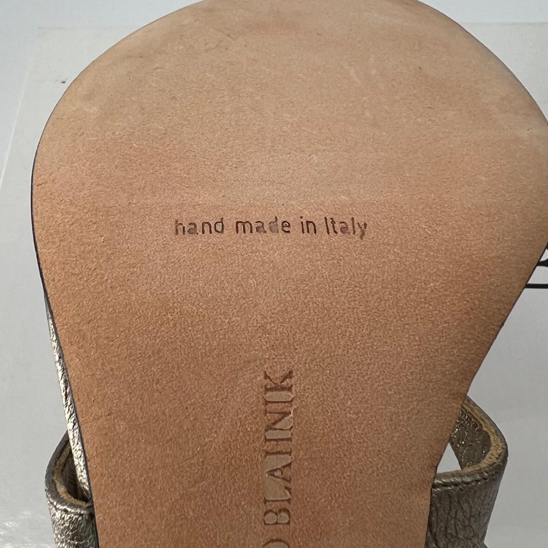 美品✨マノロブラニク ビジュー装飾付き サンダル ミュール ゼブラ 36