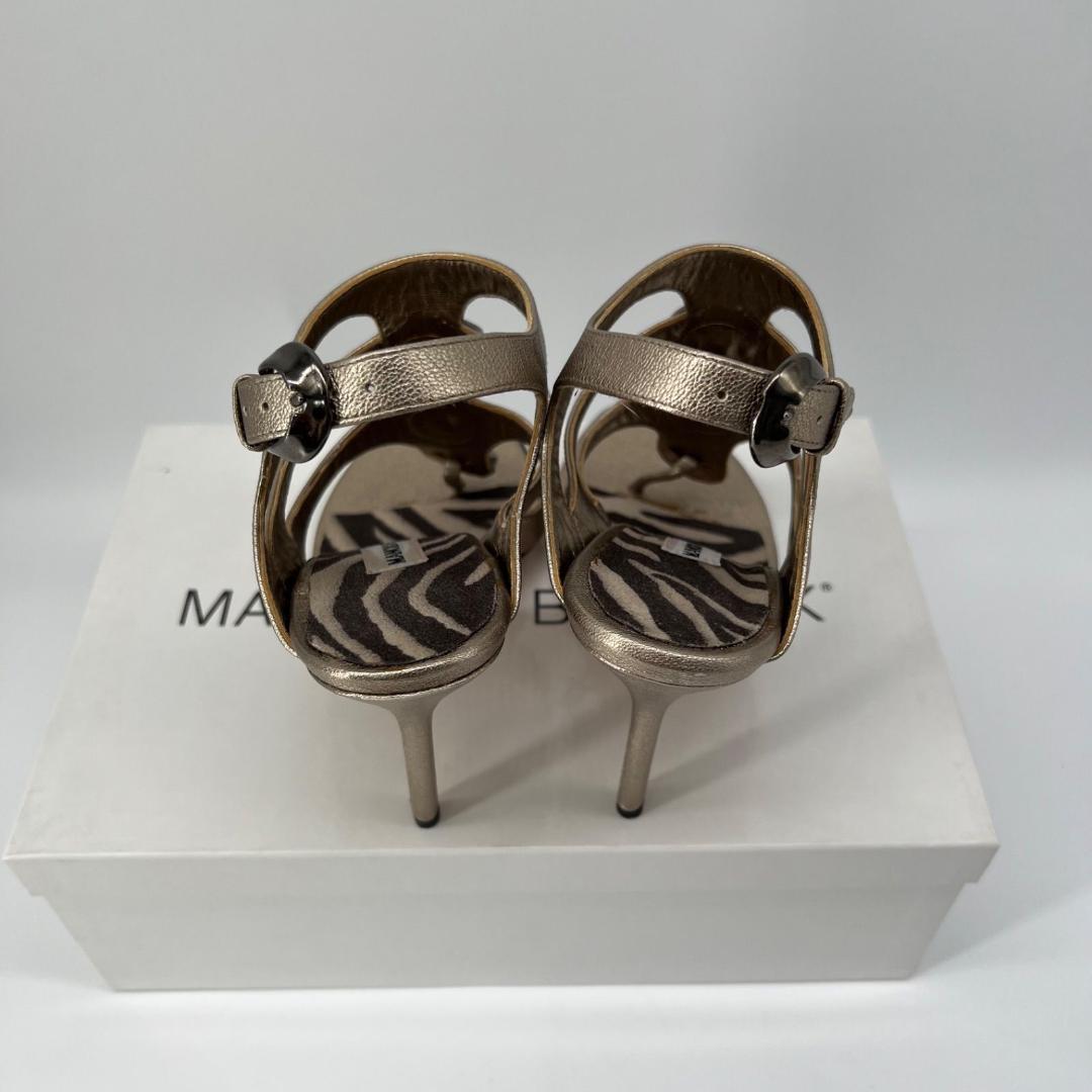美品✨マノロブラニク ビジュー装飾付き サンダル ミュール ゼブラ 36