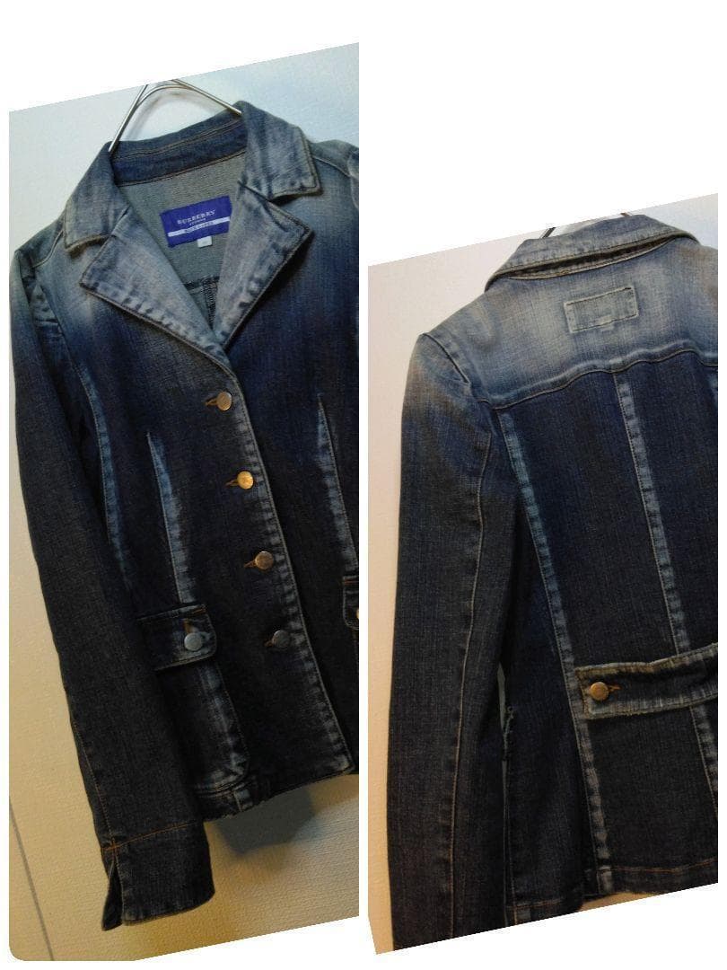 バーバリー・クラッシュダメージウォッシュブリーチ加工・タイトM38袖ロールアップ