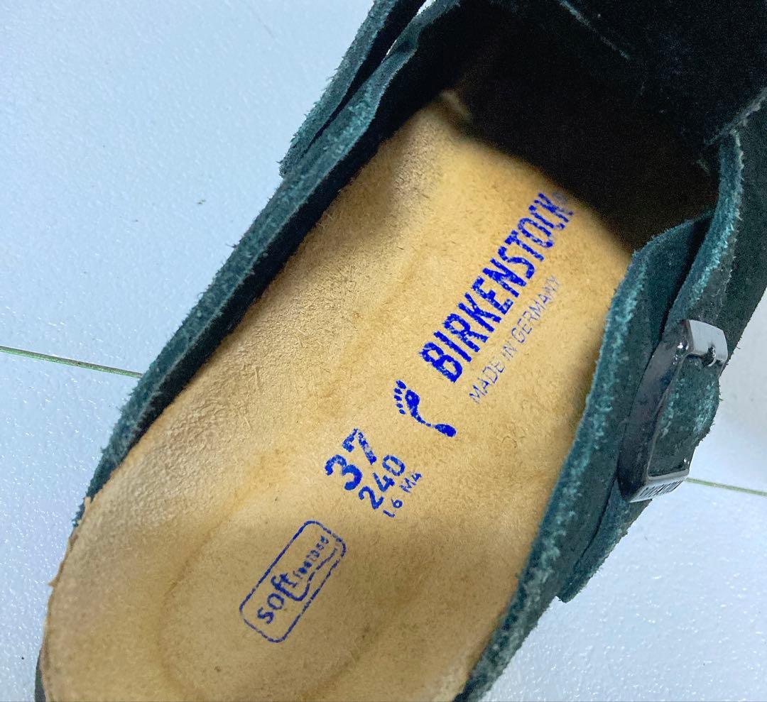 ビルケンシュトック ボストン サボサンダル 24 スエード ソフトヘッド 黒
