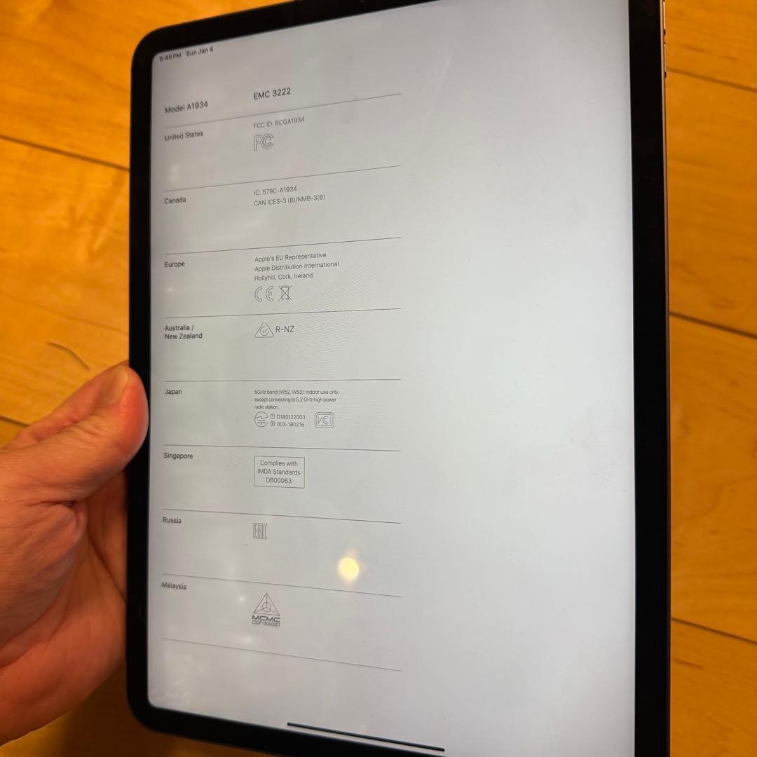 水没&画面不具合 iPad Pro 11インチ第1世代 256GBスペースグレー