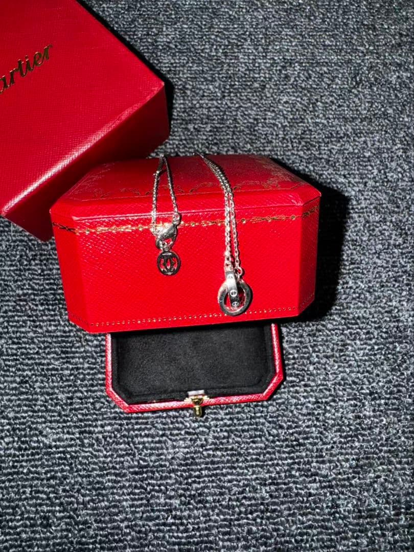 こころ様カルティエ 定番ダブルリングネックレス