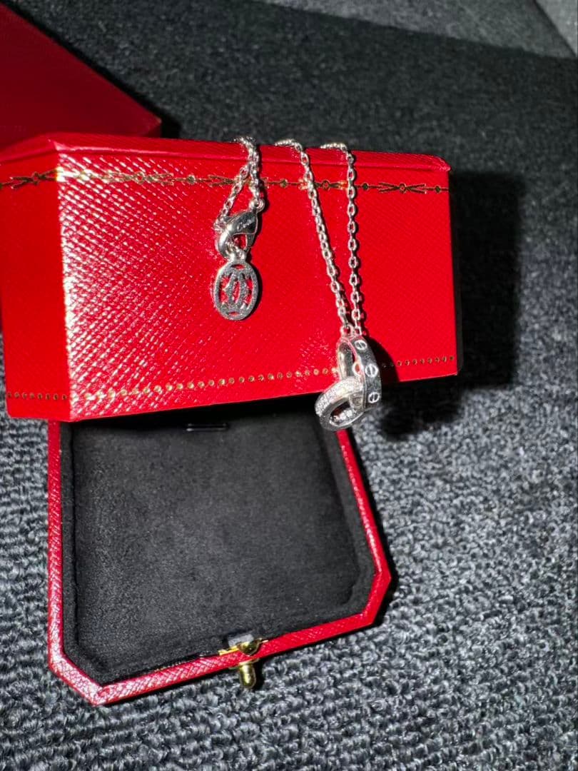 こころ様カルティエ 定番ダブルリングネックレス