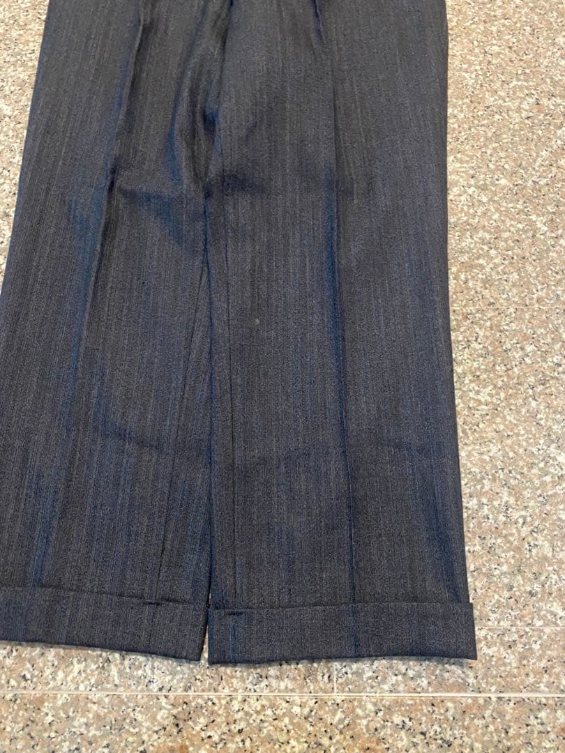 60s vintage 【ウール　ワイドスラックス　ストライプ　極太　高級】