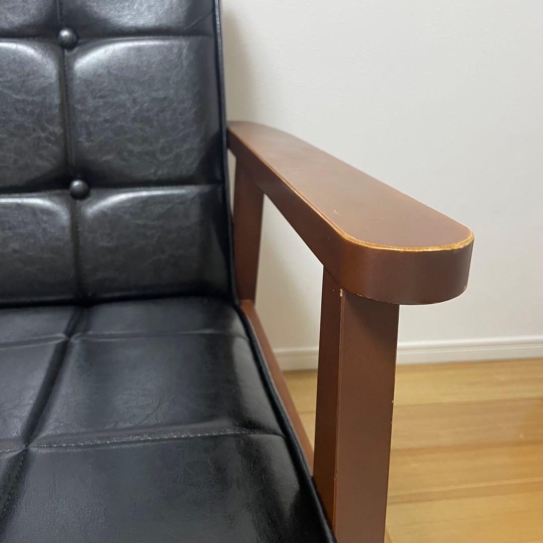 送料無料【合成皮革 2人掛けソファー】肘掛け付き