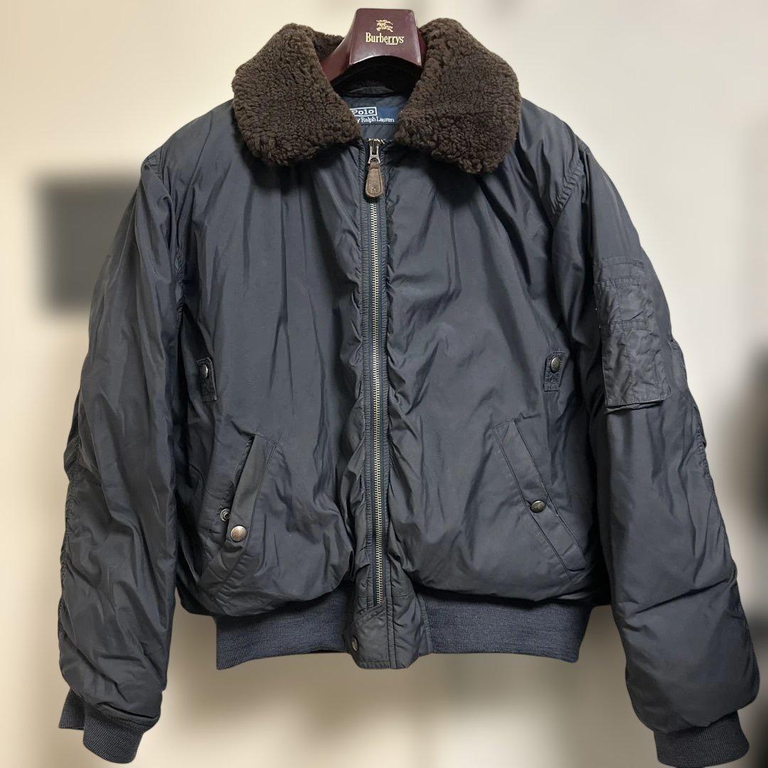 Polo by Ralph Lauren ボア襟 フライトダウン　ネイビー 古着