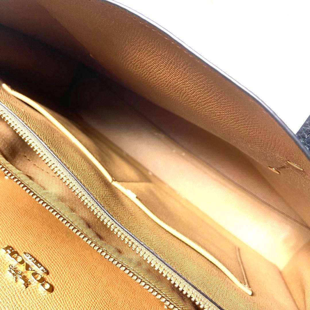 【COACH】美品！2way レザー　ハンドバッグ　ショルダーバック　ブラック