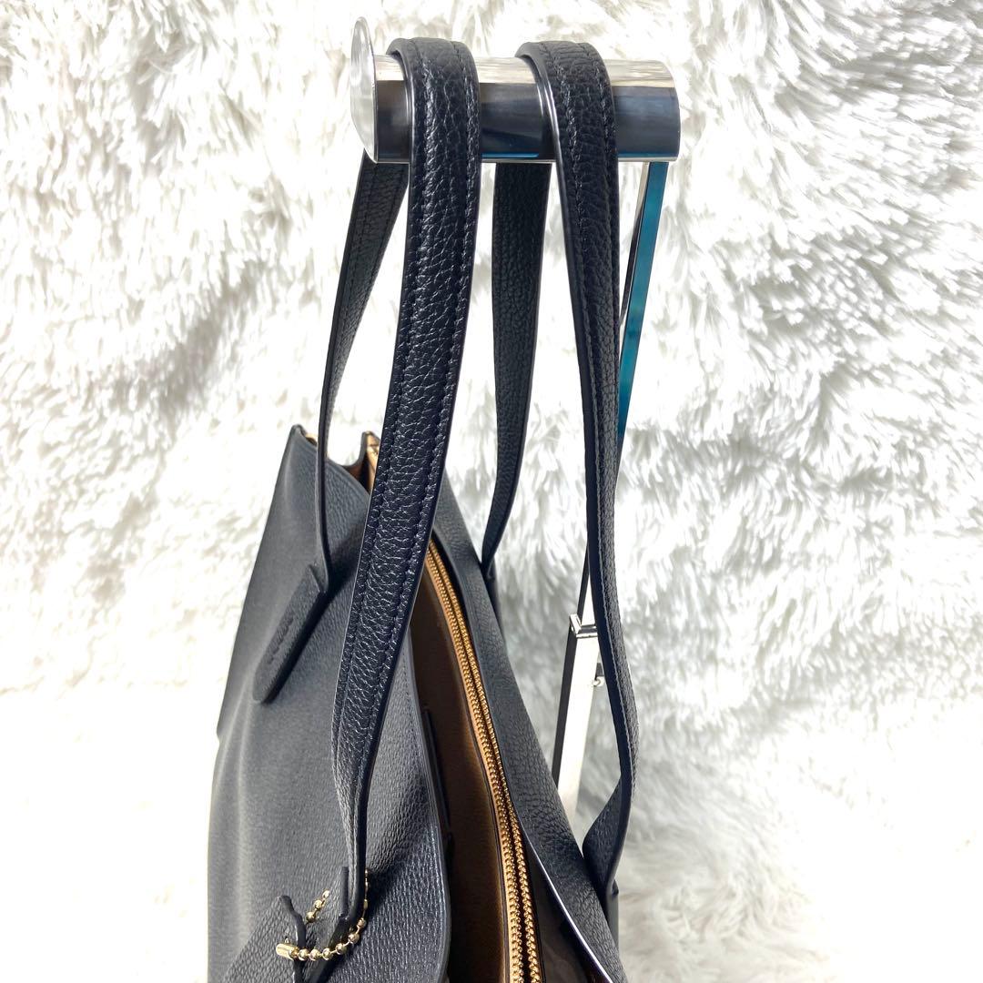 【COACH】美品！2way レザー　ハンドバッグ　ショルダーバック　ブラック