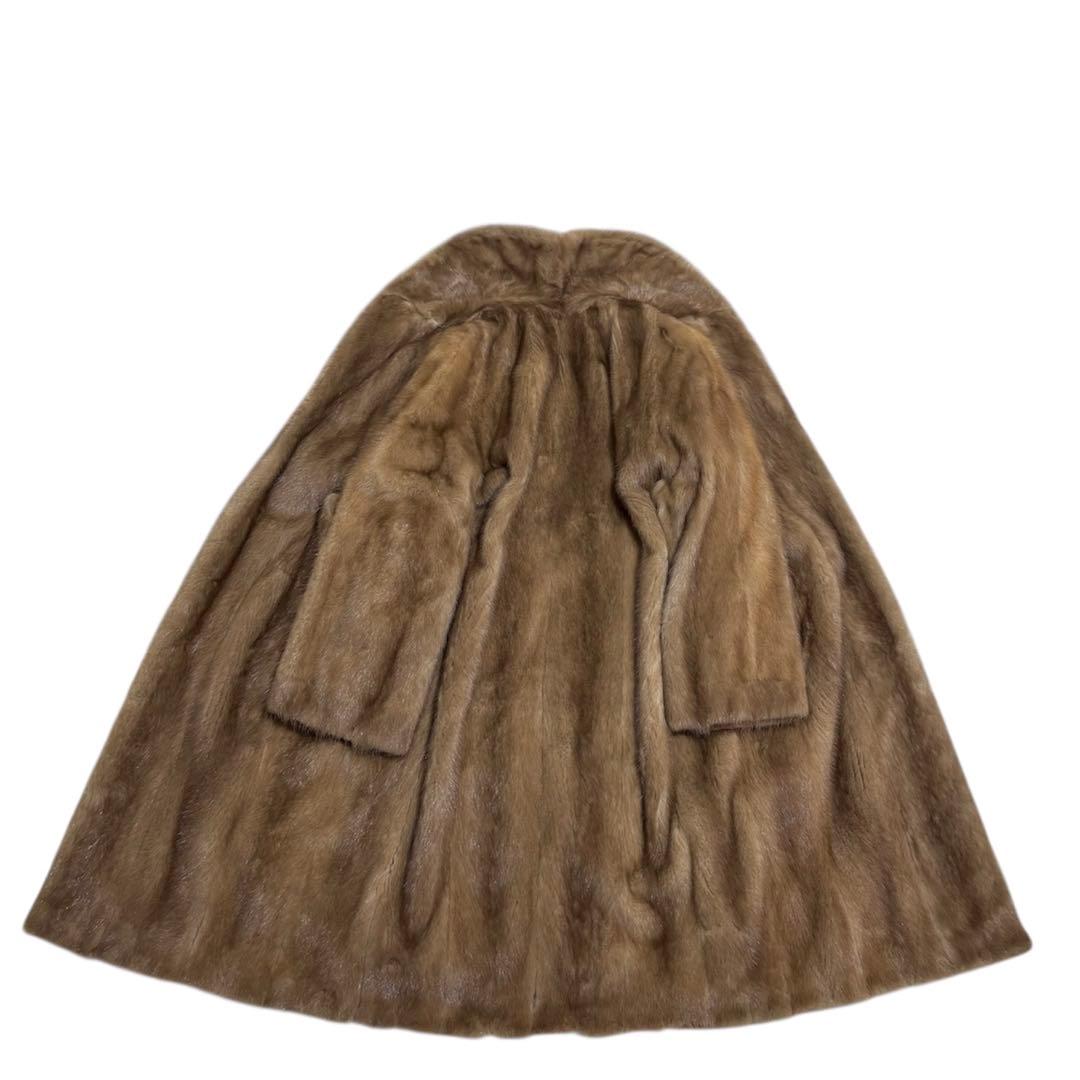 【美品】MINKFUR ミンクファー/パステルミンク//ロングコート 羽織り