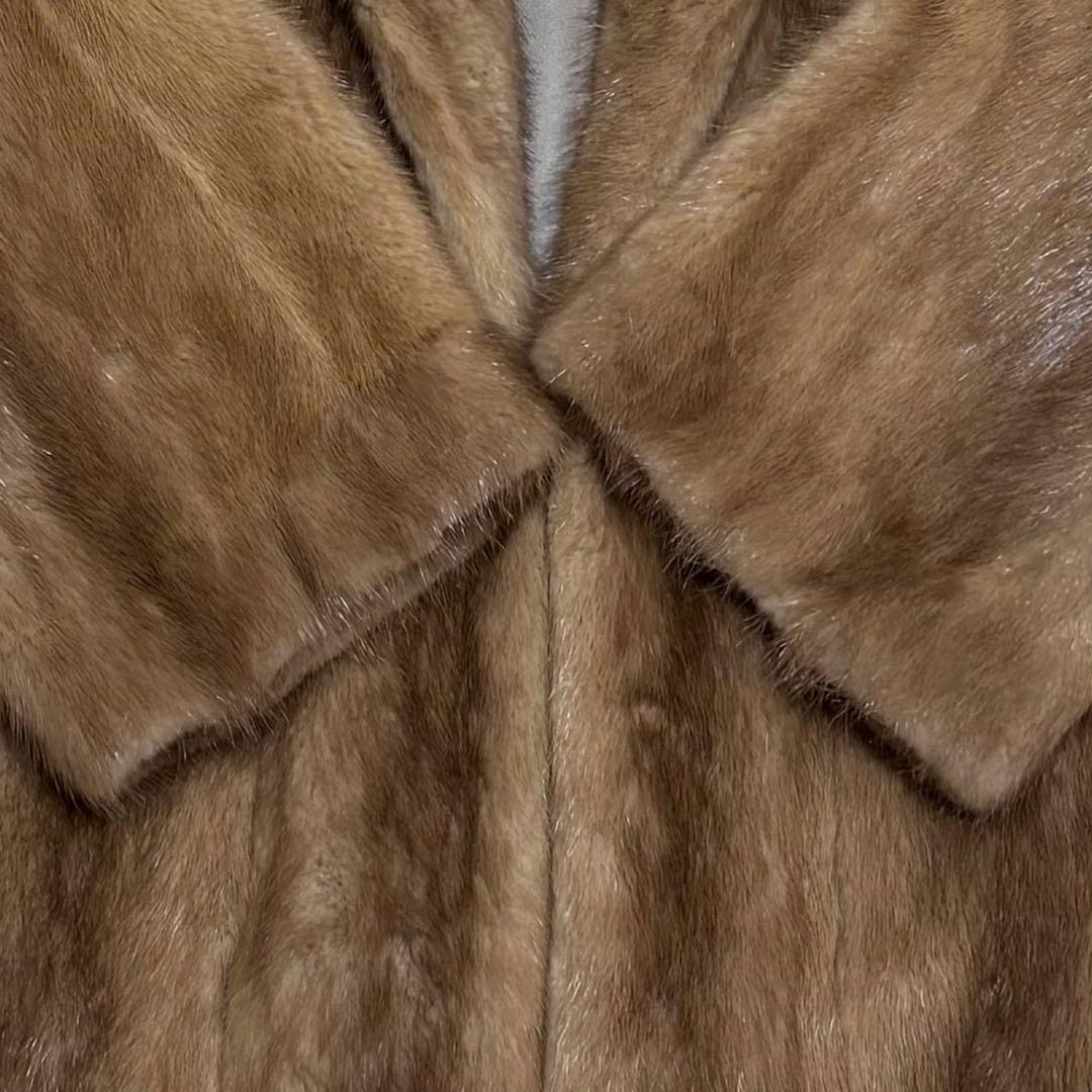 【美品】MINKFUR ミンクファー/パステルミンク//ロングコート 羽織り