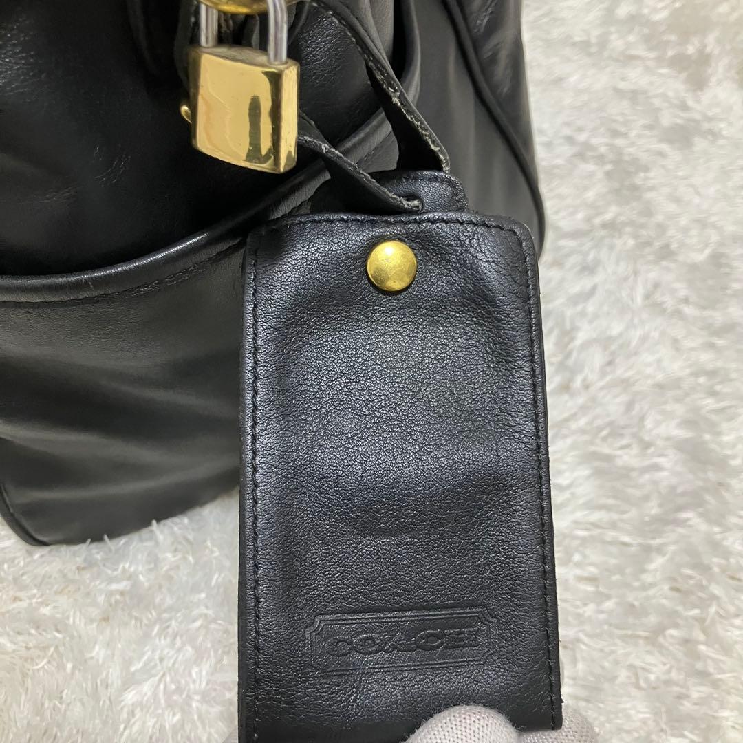 美品✨オールドコーチ USA製 ボストンバッグ レザー ブラック 2way