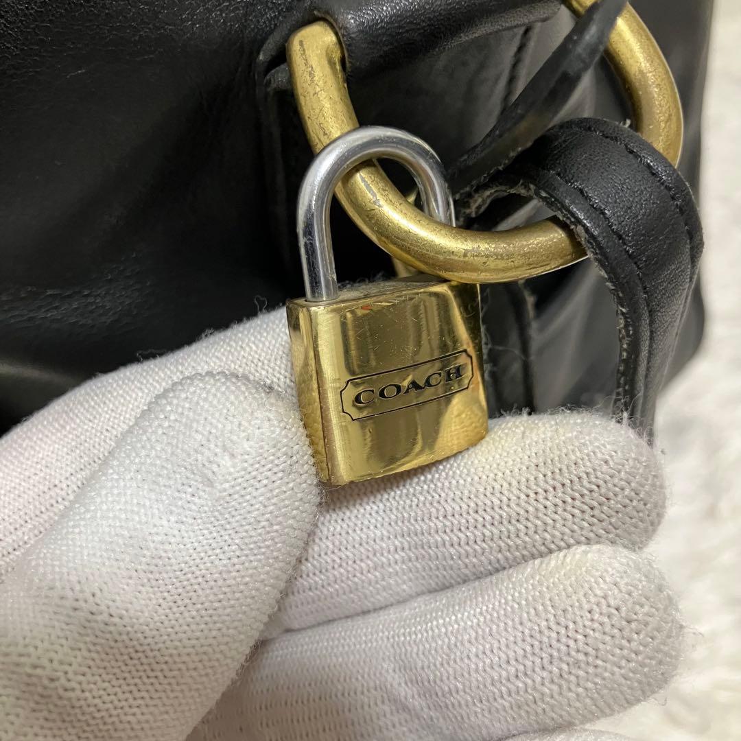 美品✨オールドコーチ USA製 ボストンバッグ レザー ブラック 2way