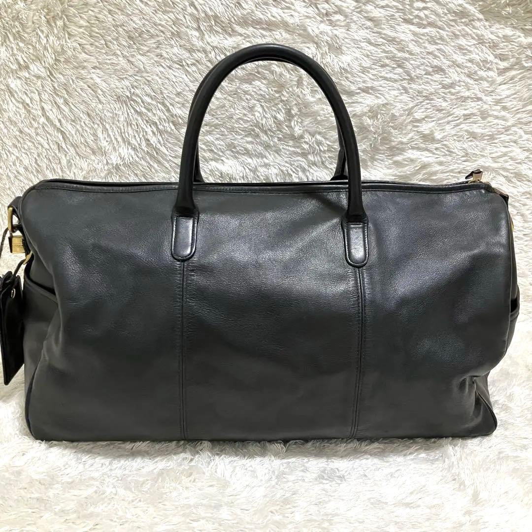 美品✨オールドコーチ USA製 ボストンバッグ レザー ブラック 2way