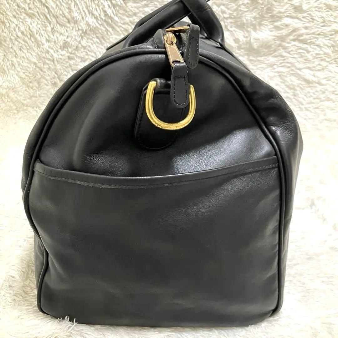 美品✨オールドコーチ USA製 ボストンバッグ レザー ブラック 2way