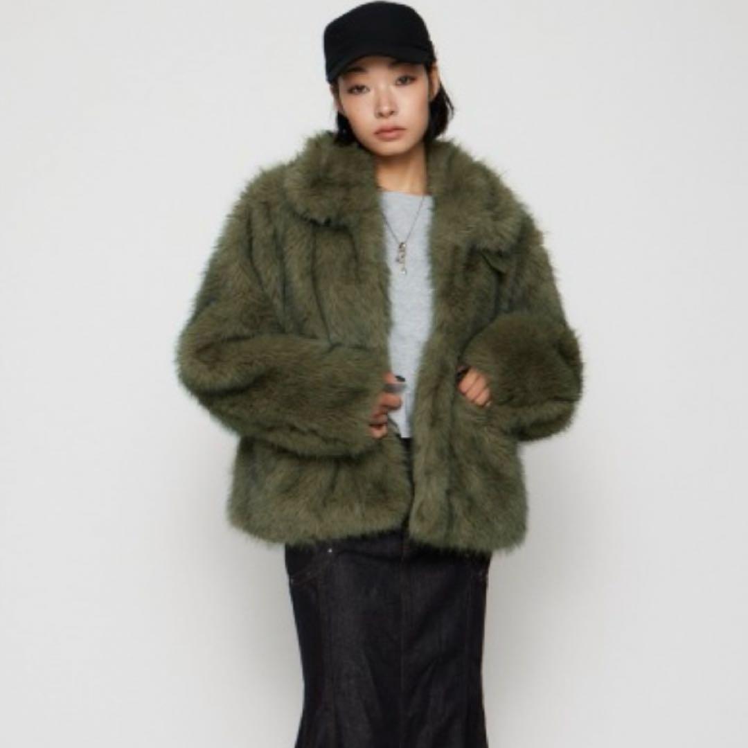 ラグアジェム　POCKET POINT FAUX FUR コート