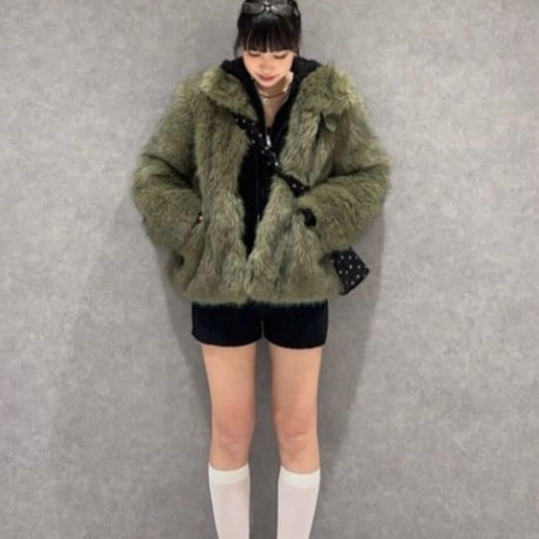 ラグアジェム　POCKET POINT FAUX FUR コート