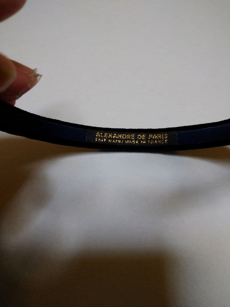 ALEXANDRE DE PARIS ベロアカチューシャ ネイビー