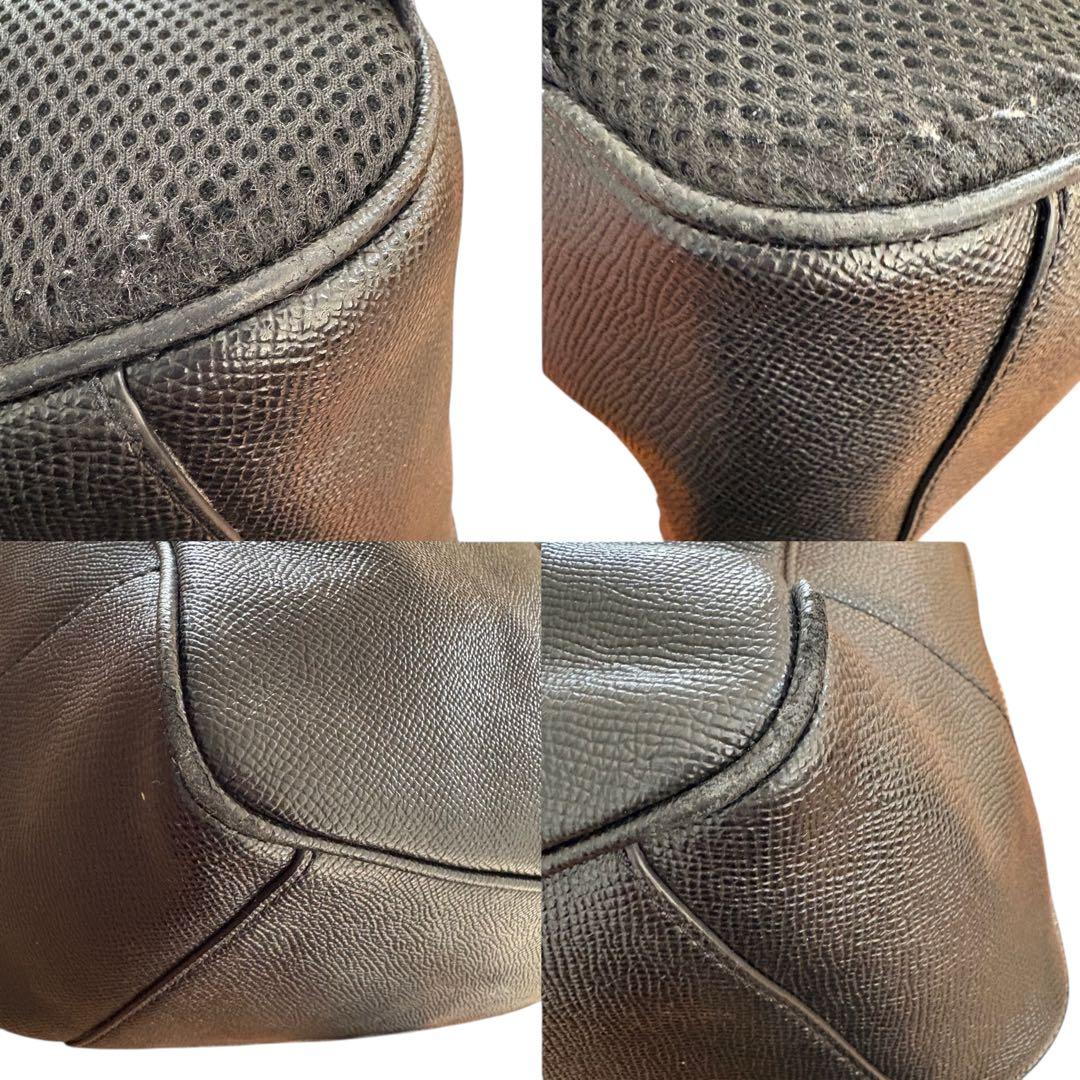 美品✨COACH コーチ レザーリュック 黒 シボ革　A4収納可 バッグパック