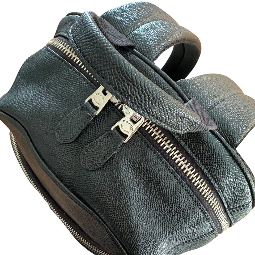 美品✨COACH コーチ レザーリュック 黒 シボ革　A4収納可 バッグパック