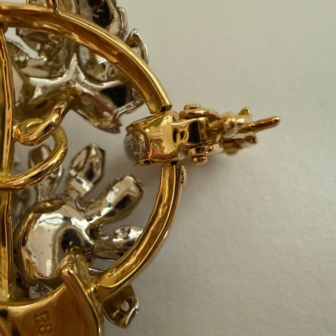 石川暢子ペンダントトップpt900K18ダイヤ0.24サファイヤ0.36ct