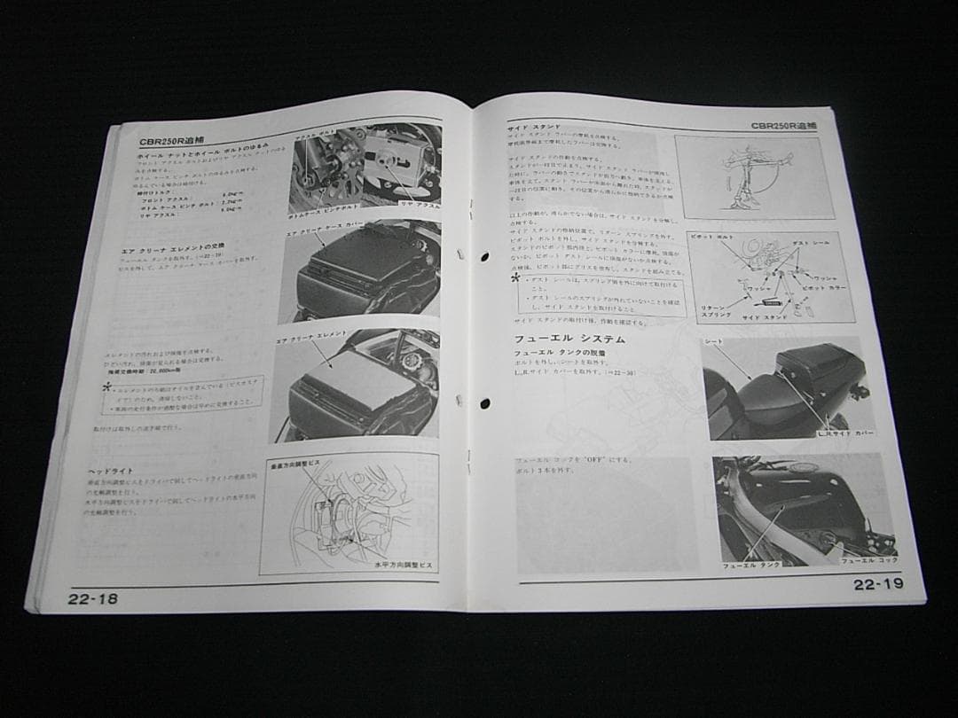 ホンダ CBR250R (MC14・MC17・MC19) サービスマニュアル