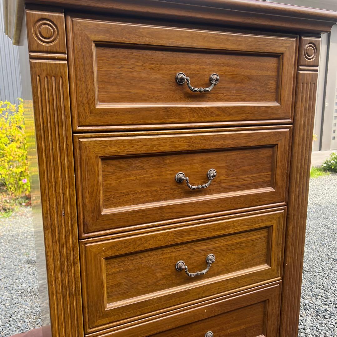 アンティーク調 木製チェスト 5段引き出し 収納家具 アメリカ 英国クラシック