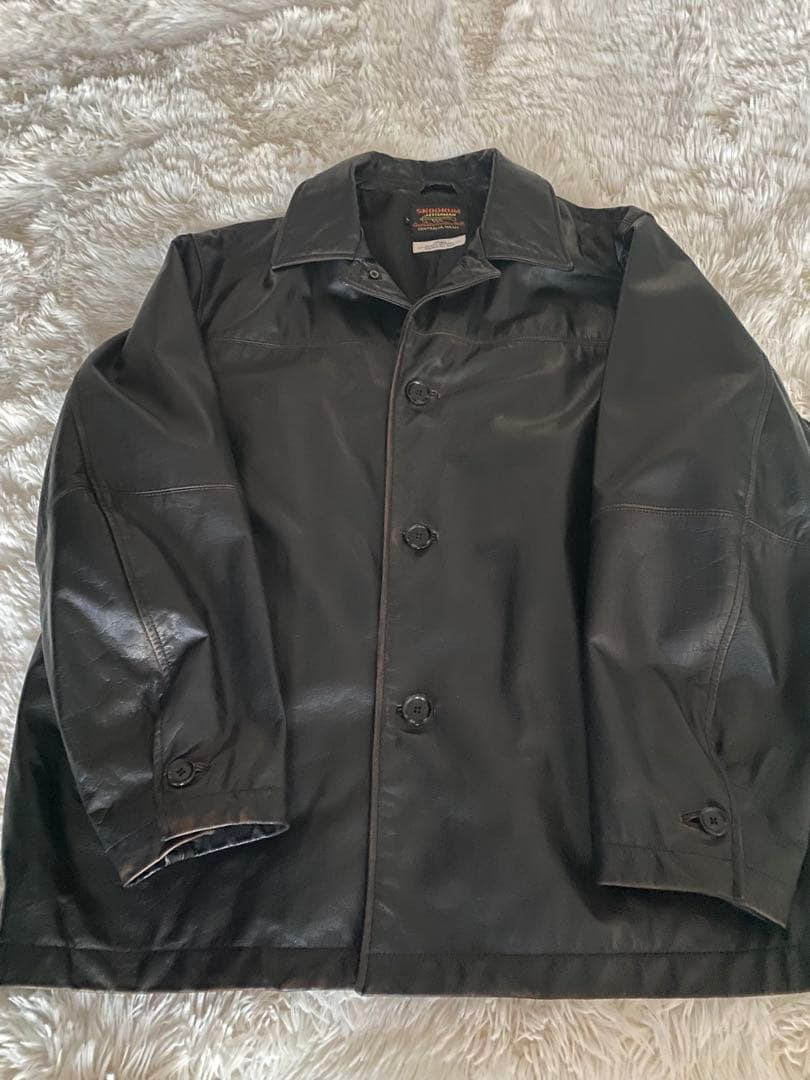 SKOOKUM / スクーカム 別注 バッファローレザー カバーオール　茶芯