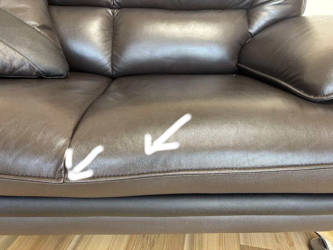 ネクターさん専用 2人掛けマットブラウン•ハイバックソファ革