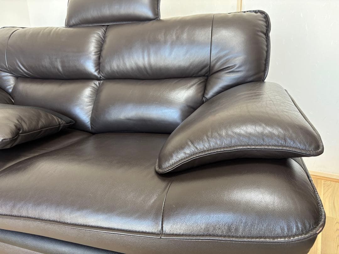 ネクターさん専用 2人掛けマットブラウン•ハイバックソファ革