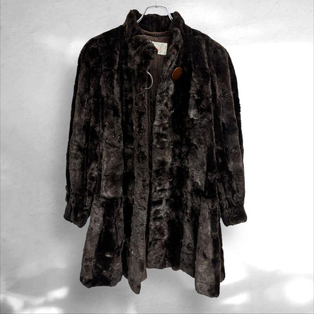 アルティマ　シェアードミンクファーコート アウター 毛皮　ブラウンF （C0