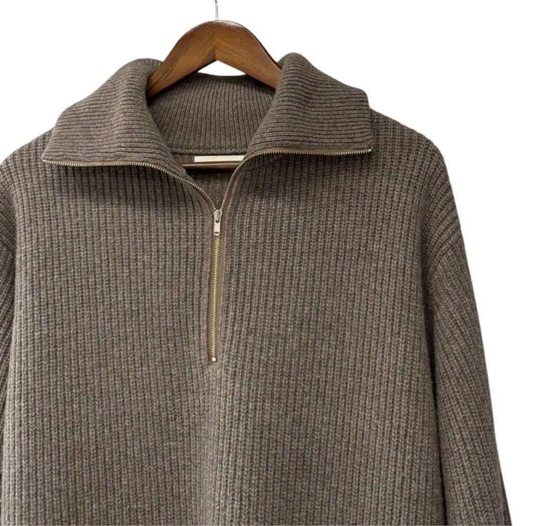 エイトン ATON ブラウン ハイネック セーター