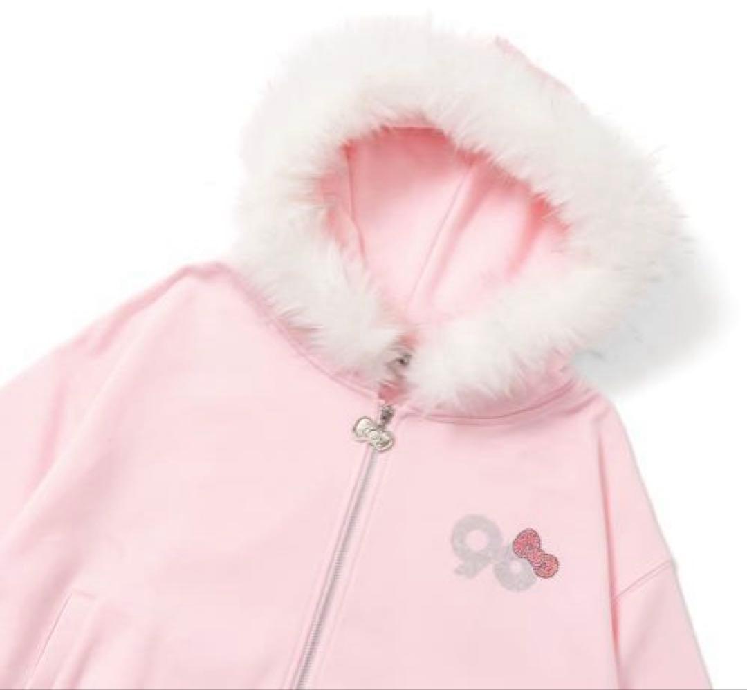 トップス HELLO KITTY 90 Logo Fur Zip Hoodie