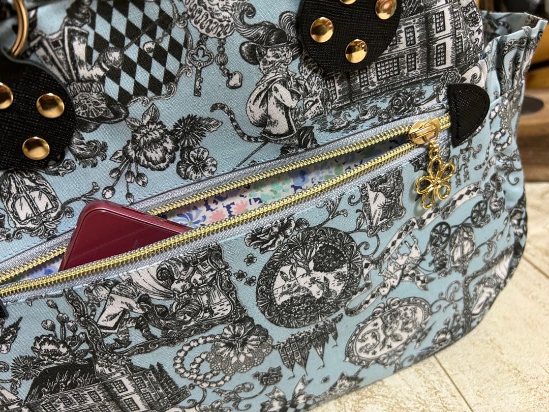 love♡kokka. 長靴を履いた猫　超レア生地　サイドpボストンバッグ