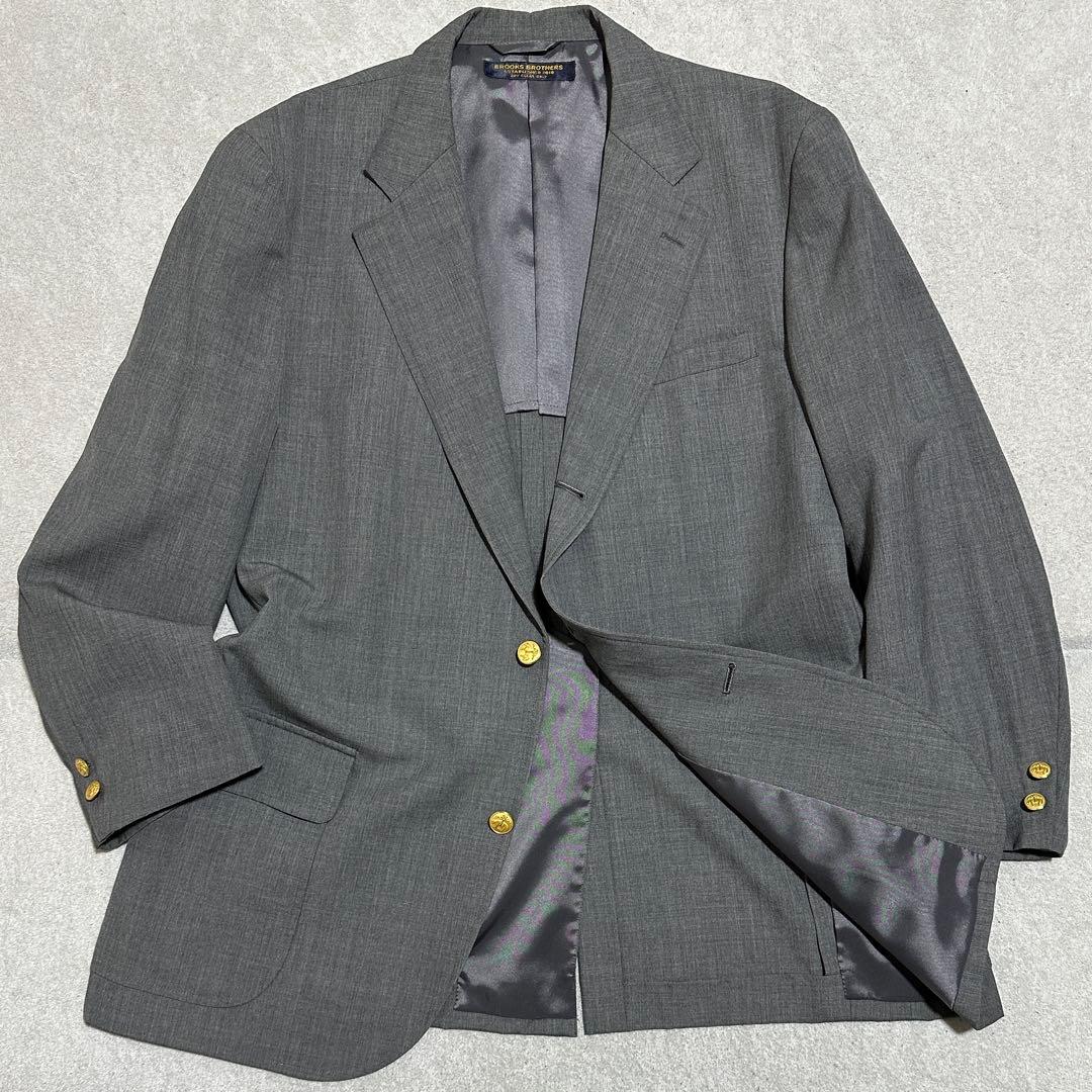 M〜L✨ブルックスブラザーズ　金ボタン　ブレザー　テーラードジャケット　グレー