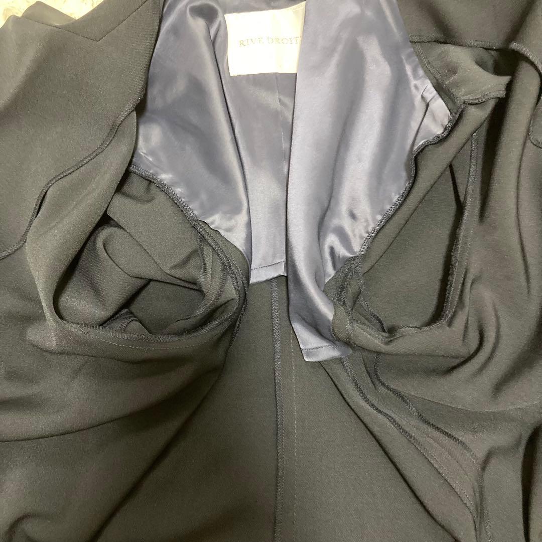 リヴドロワ ストレッチツイルテーラードジャケット ネイビー