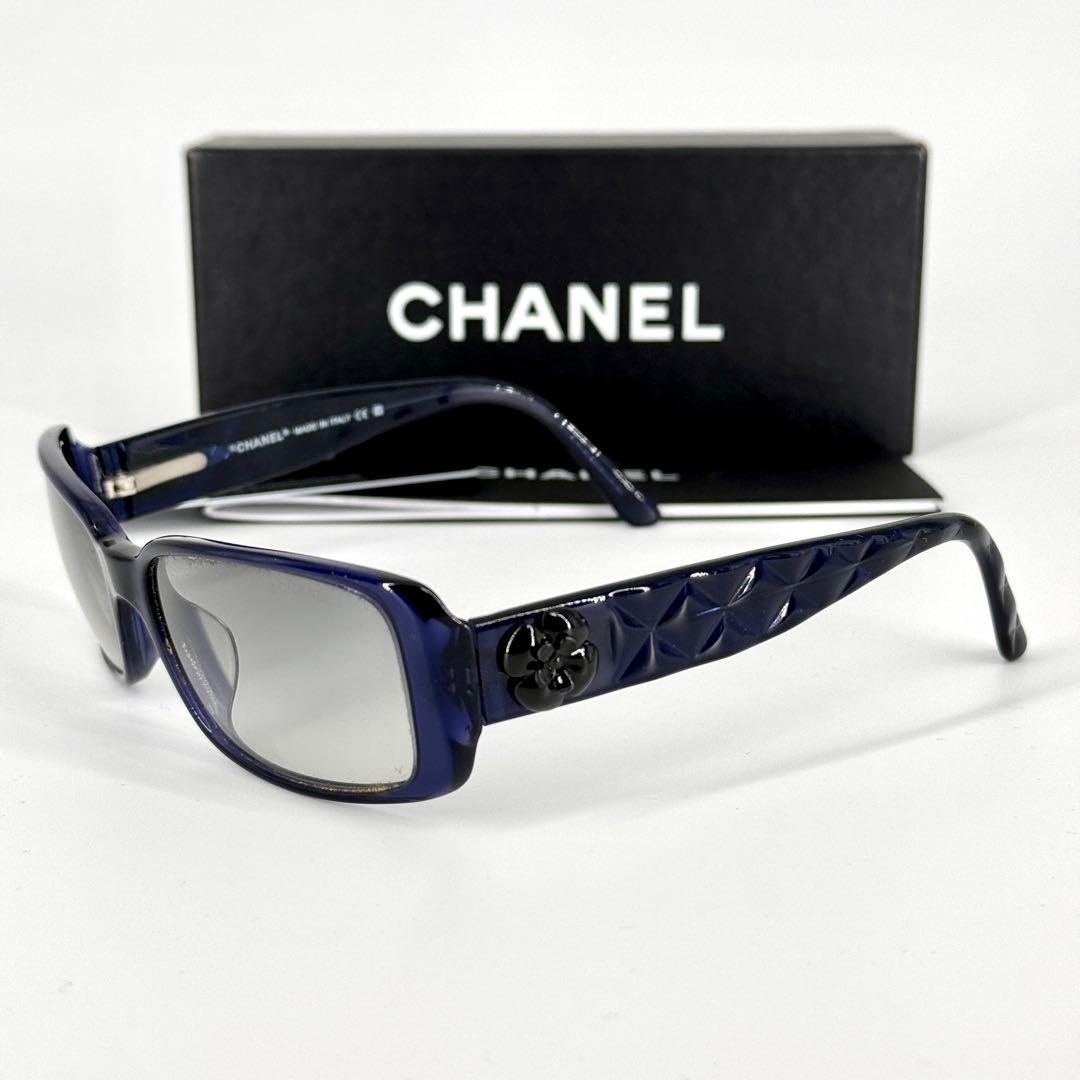 CHANEL サングラス 5111 ココマーク ブラック ブルー カメリア 黒