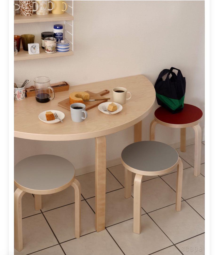 【2脚セット】アルテック / スツール 60 3本脚リノリウム　アッシュ・パール