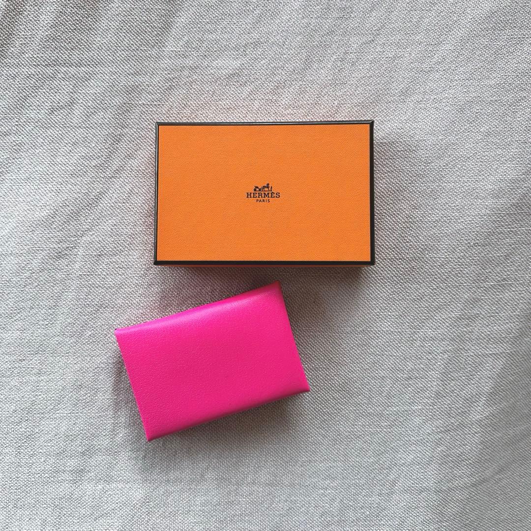 最終値下げ！極美品 箱付き エルメス カルヴィ カードケース