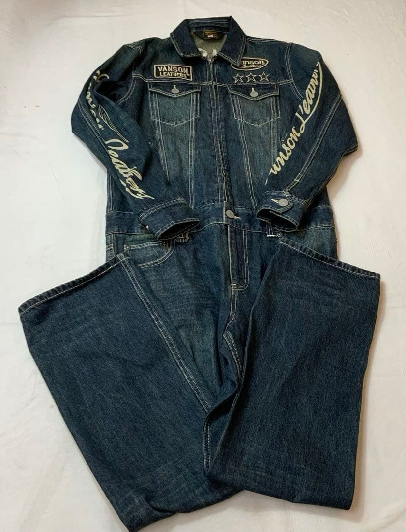 VANSON デニム オールインワン ツナギ M